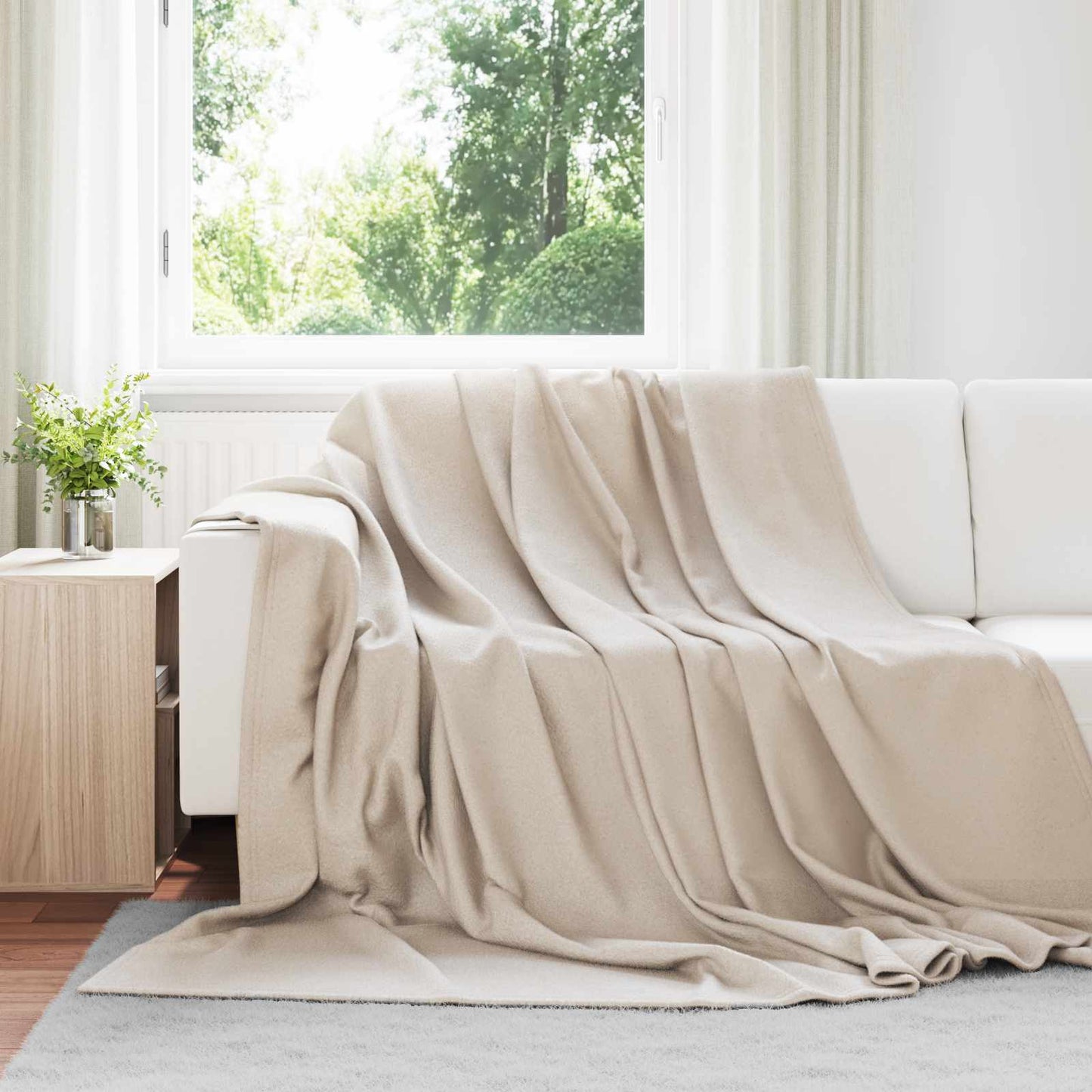 Throws 24 pcs Beige 270 x 240 cm Fleece