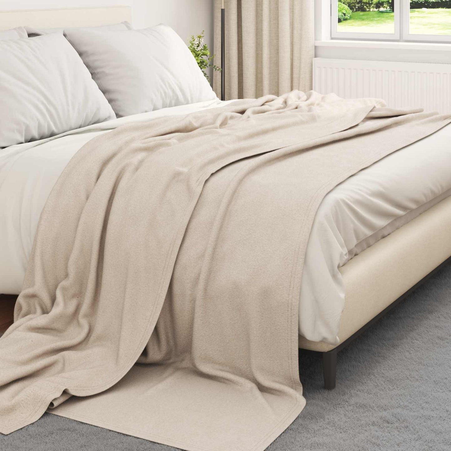 Throws 24 pcs Beige 270 x 240 cm Fleece