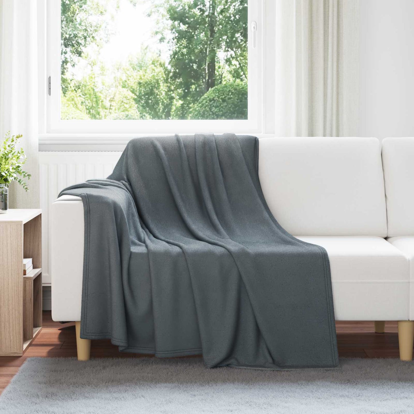 Throw Blankets 24 pcs Dark Grey 200 x 150 cm Fleece