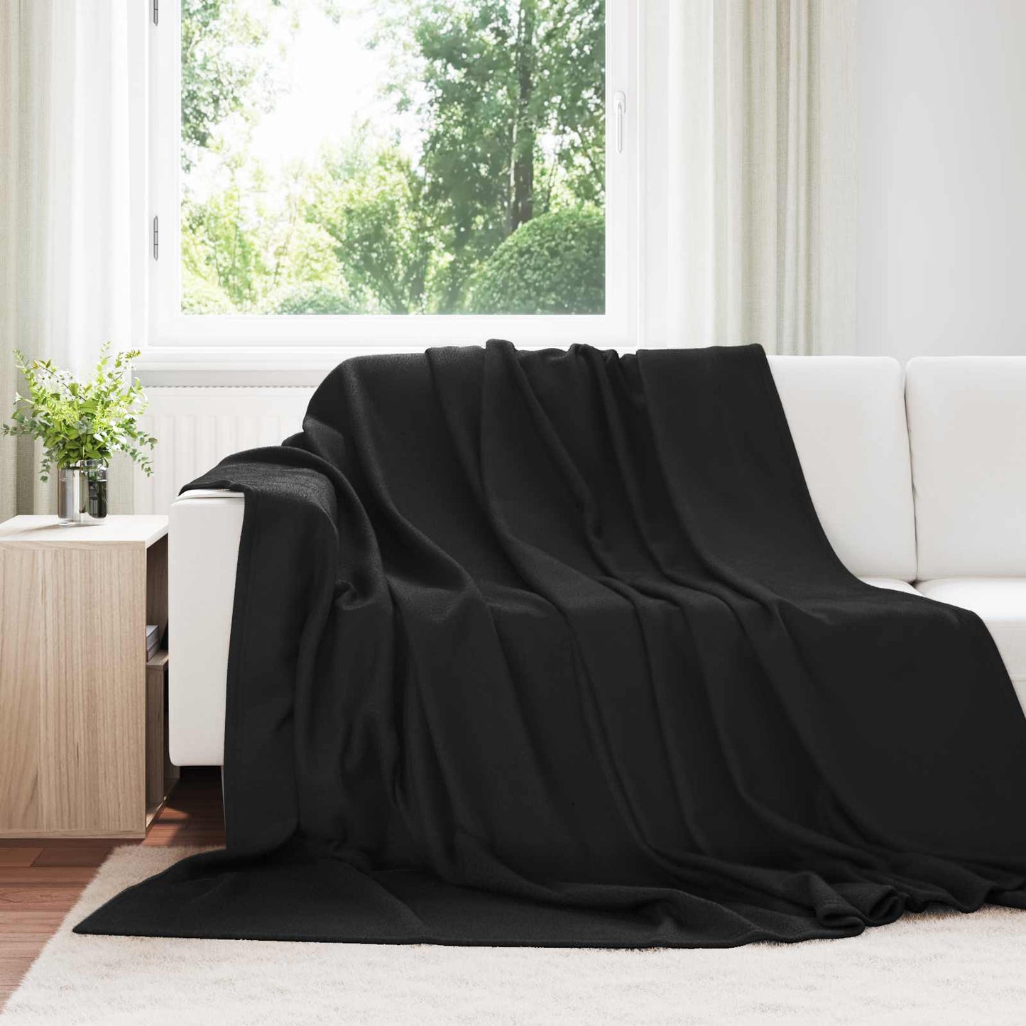 Wohndecken 24 pcs Schwarz 270 x 240 cm Fleece