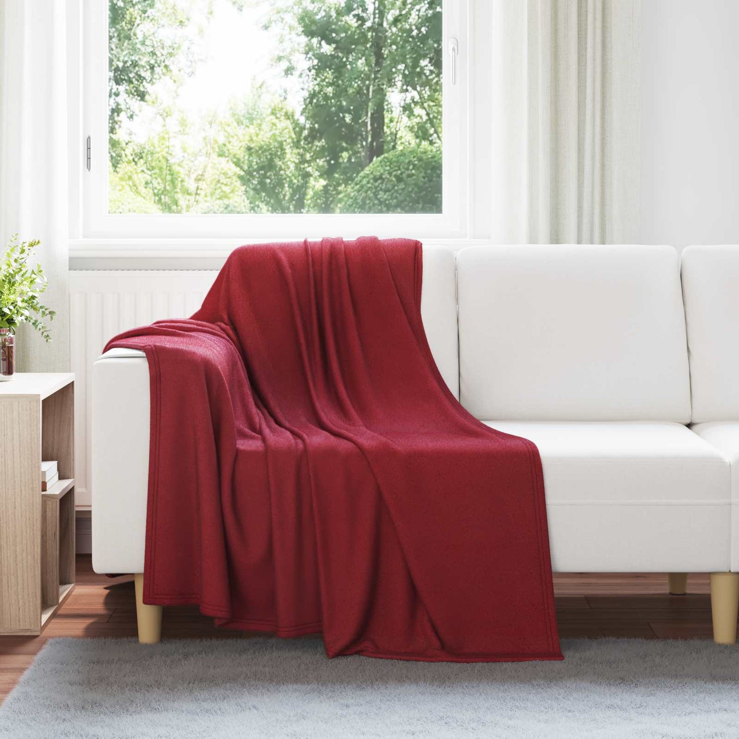 Fleece Blankets 24 pcs Bordeaux Red 170 x 130 cm