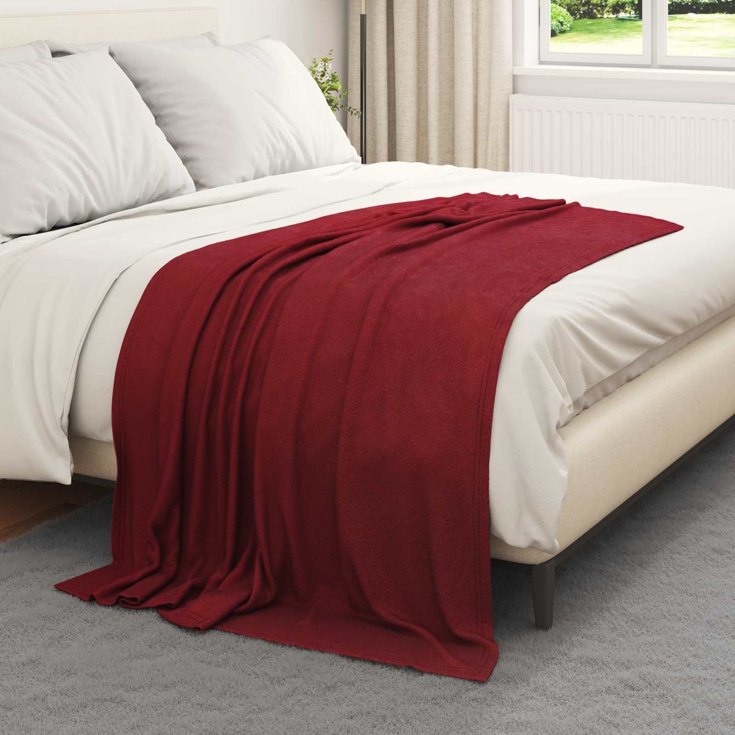 Fleece Blankets 24 pcs Bordeaux Red 170 x 130 cm