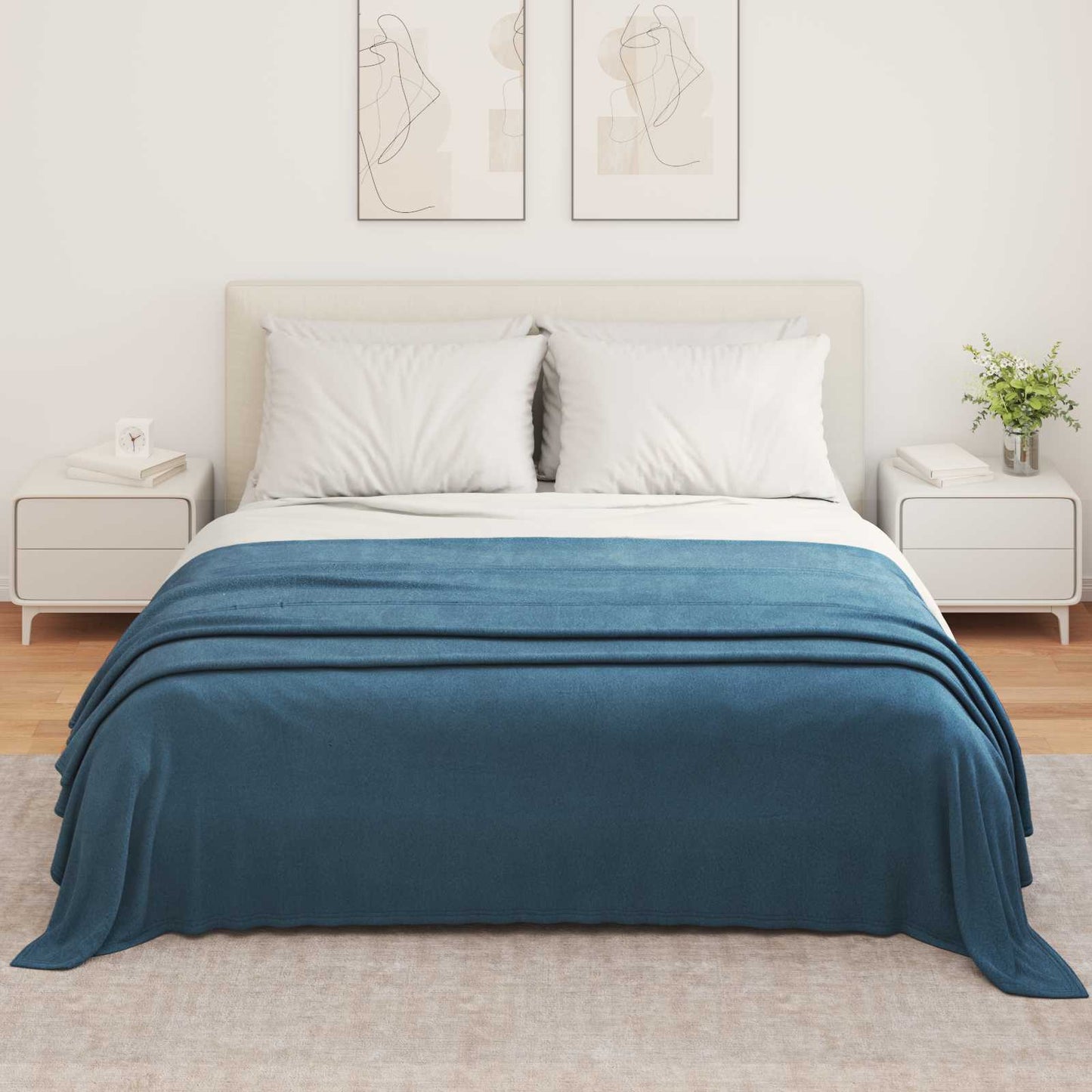 Throw Blanket Navy Blue 350 x 270 cm Fleece