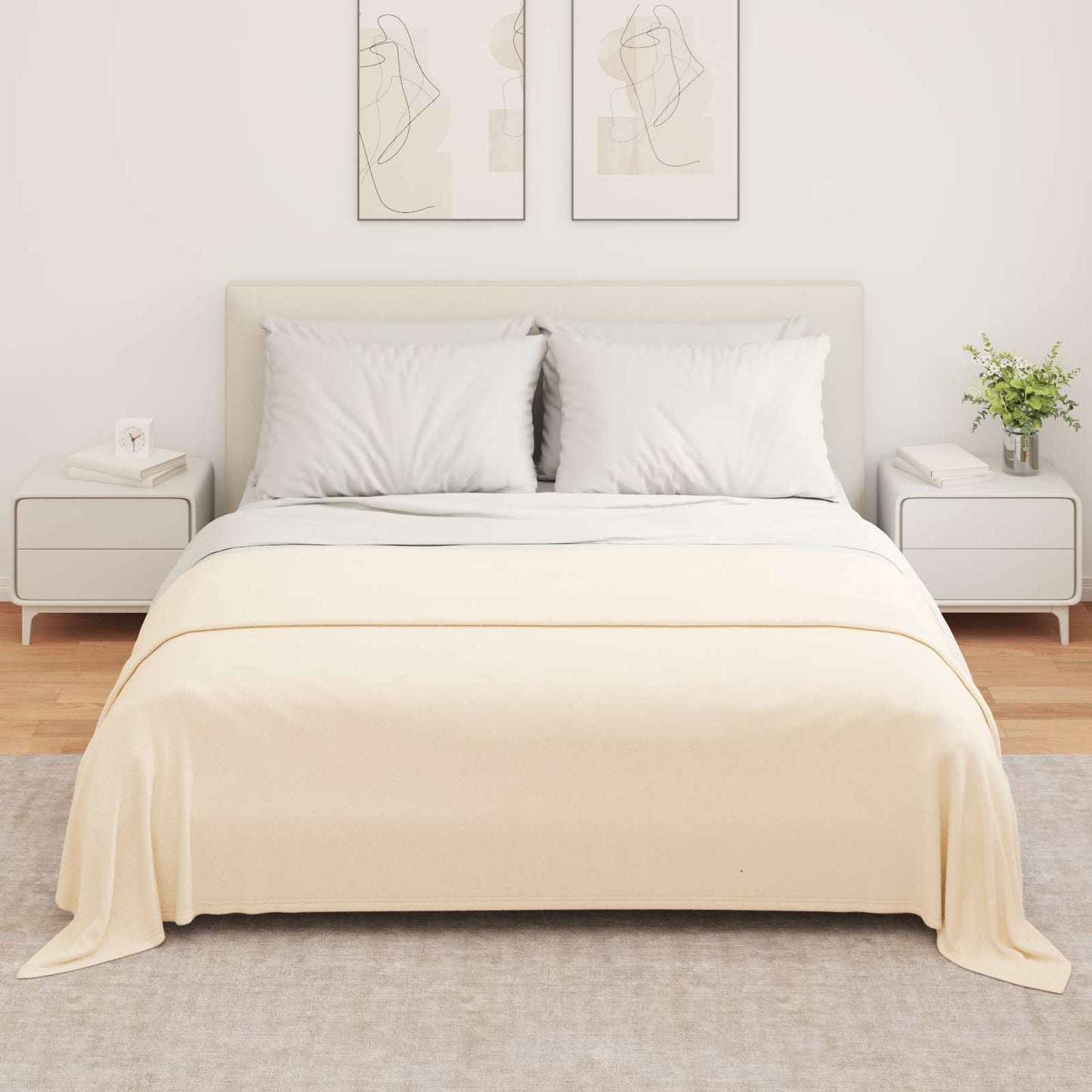 Plaids 6 pièces crème 280 x 210 cm polaire