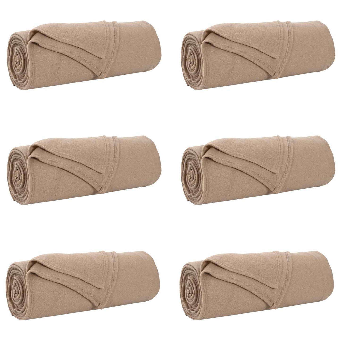 Throws 6 pcs Camel 210 x 140 cm Fleece