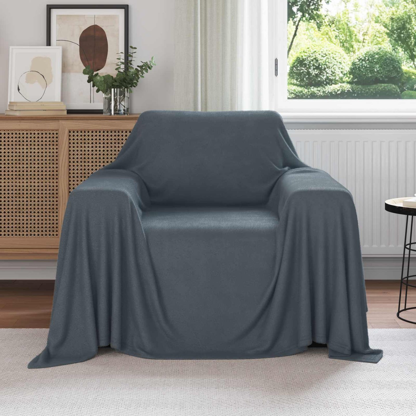 Jetés de canapé 6 pcs Gris foncé 210 x 140 cm Polaire