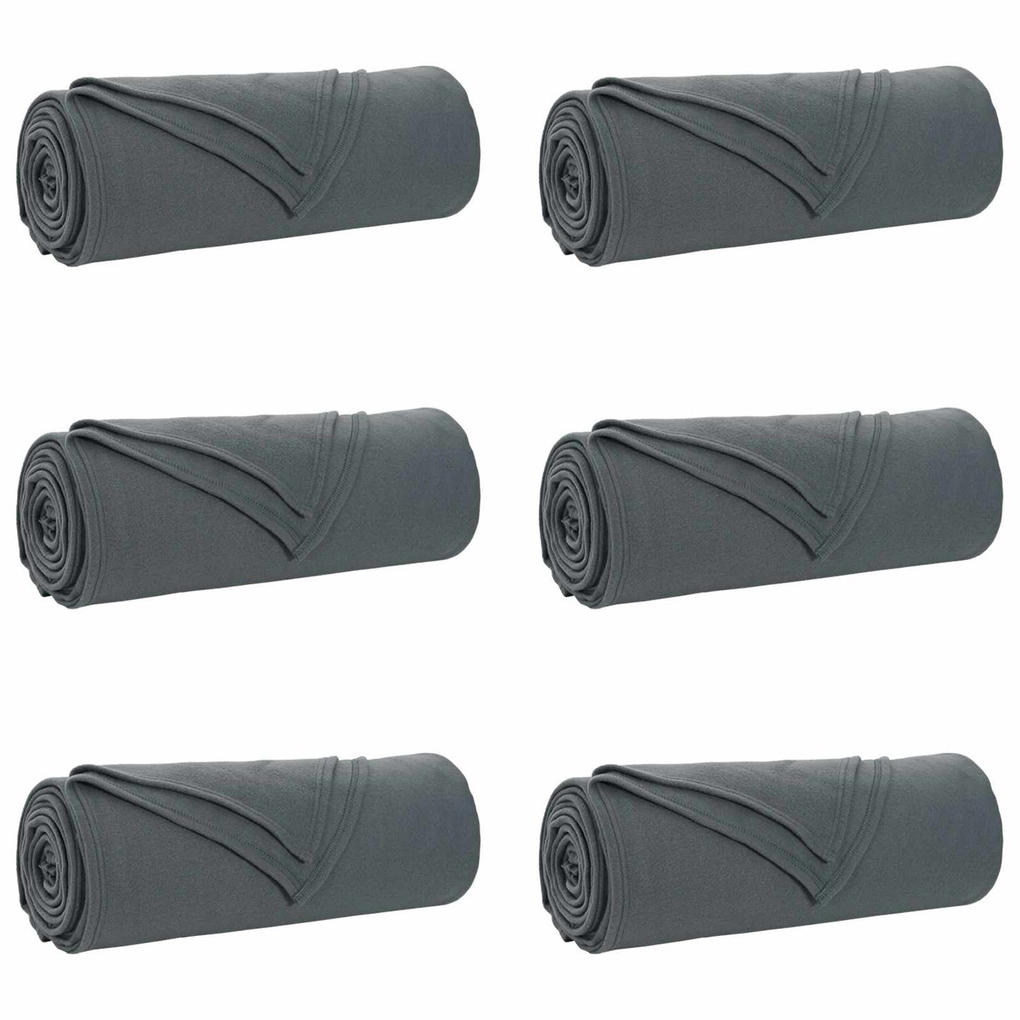 Jetés de canapé 6 pcs Gris foncé 210 x 140 cm Polaire