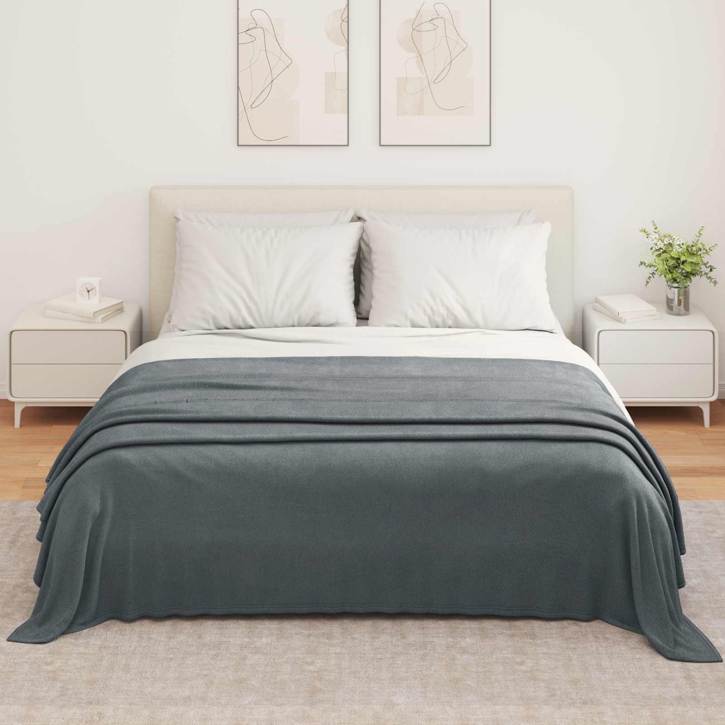 Wohndecken 6 pcs Dunkelgrau 350 x 270 cm Fleece
