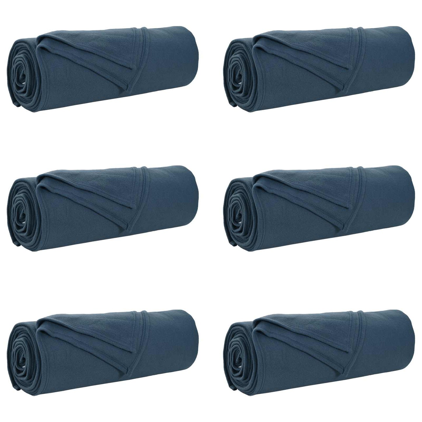 Throws 6 pcs Navy Blue 280 x 210 cm Fleece