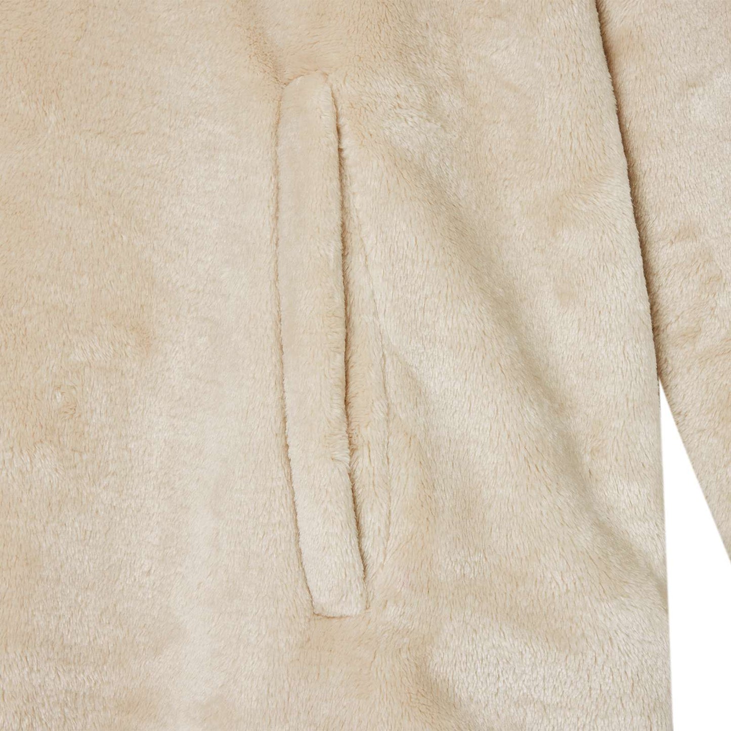 Hooded Blanket Beige L Flannel
