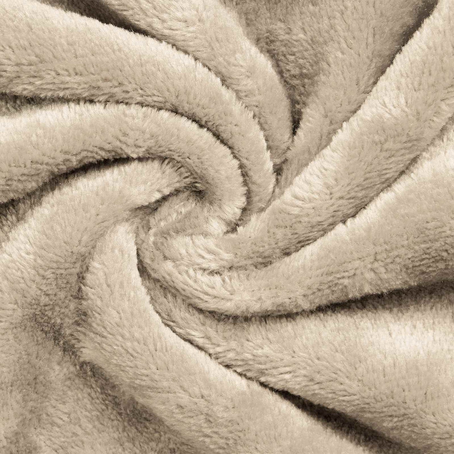 Hooded Blanket Beige L Flannel