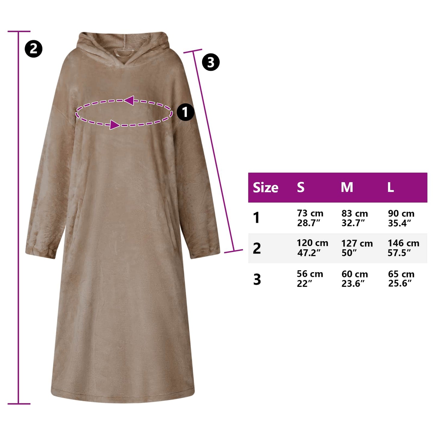 Decken-Hoodie Kamel S Flanell