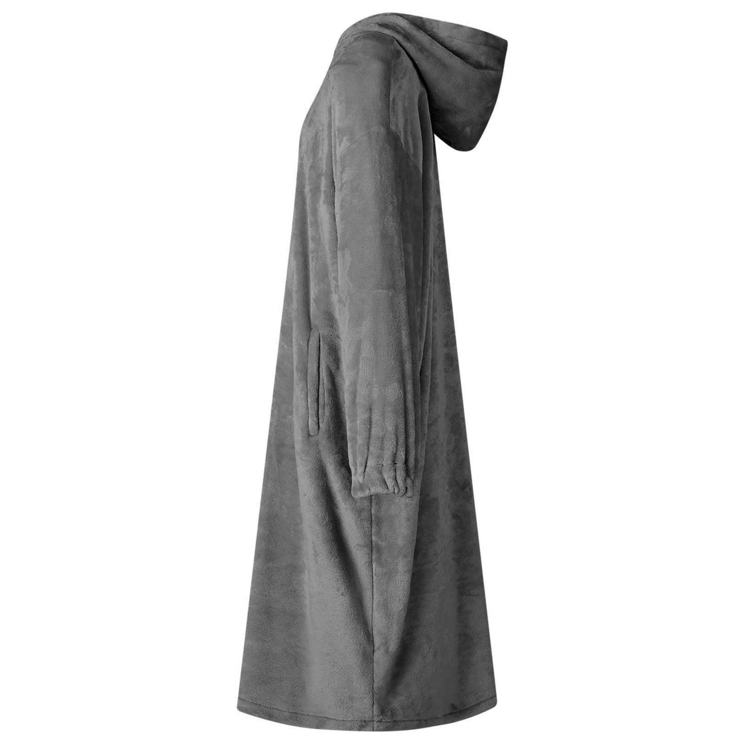 Sweat à capuche couverture gris foncé L flanelle