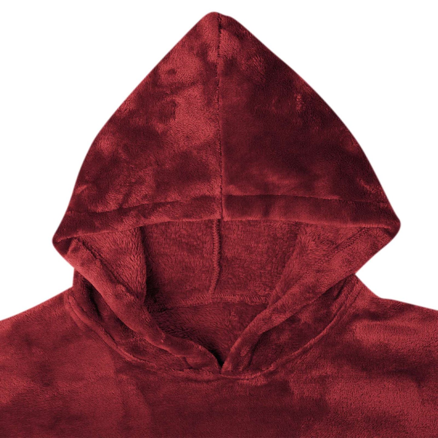 Hooded Blanket Bordeaux Red S Flannel