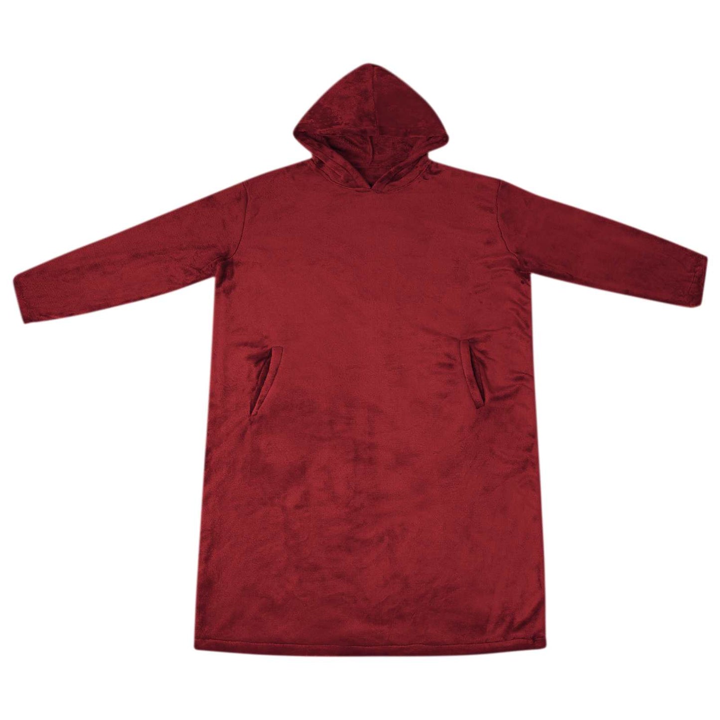 Hooded Blanket Bordeaux Red S Flannel