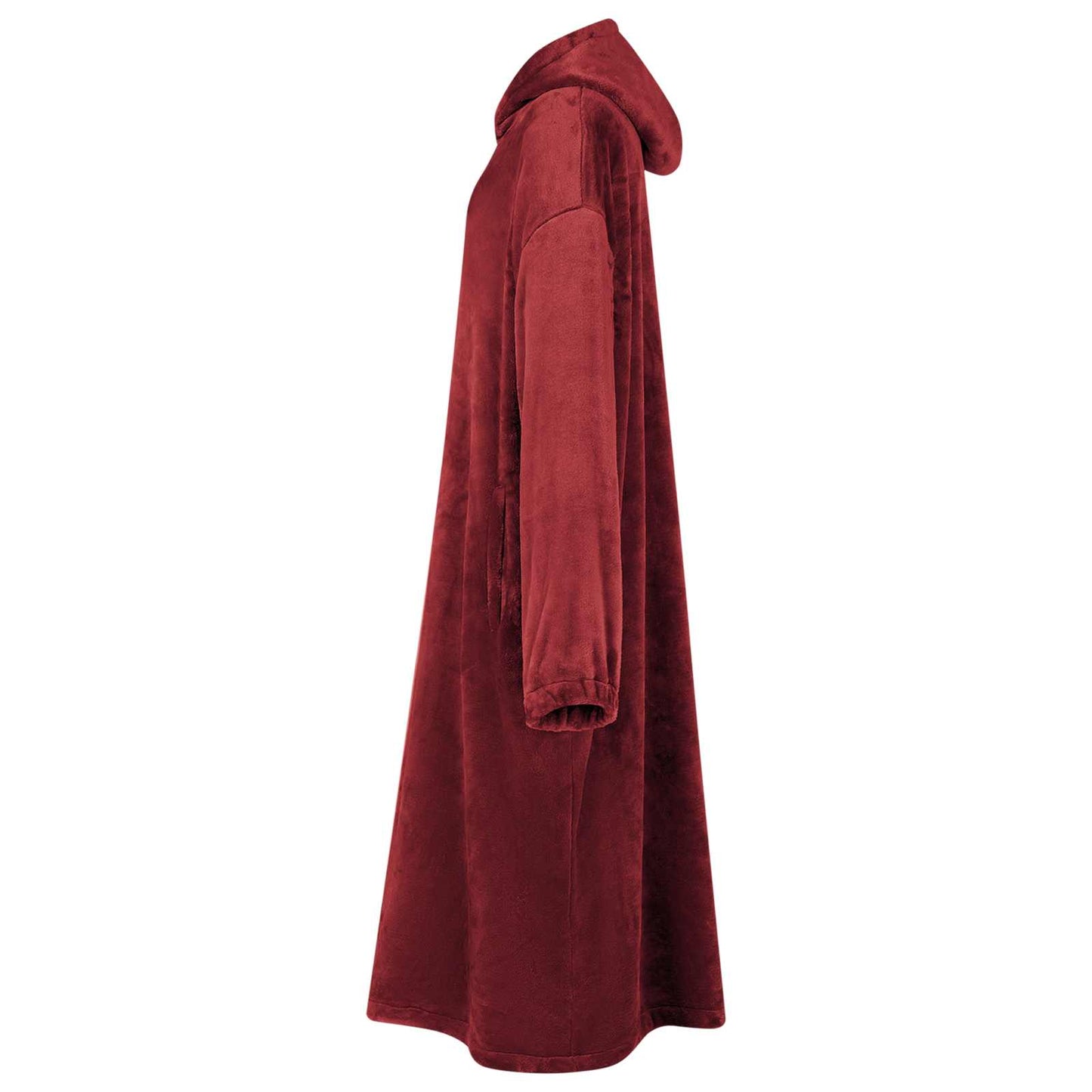 Hooded Blanket Bordeaux Red S Flannel