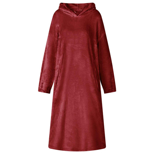 Decken-Hoodie Bordeauxrot L Flanell