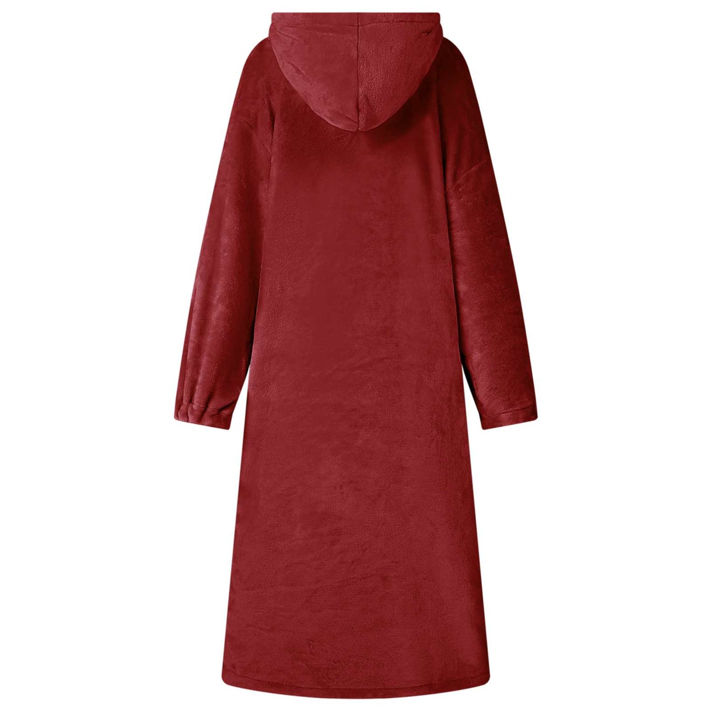 Decken-Hoodie Bordeauxrot L Flanell