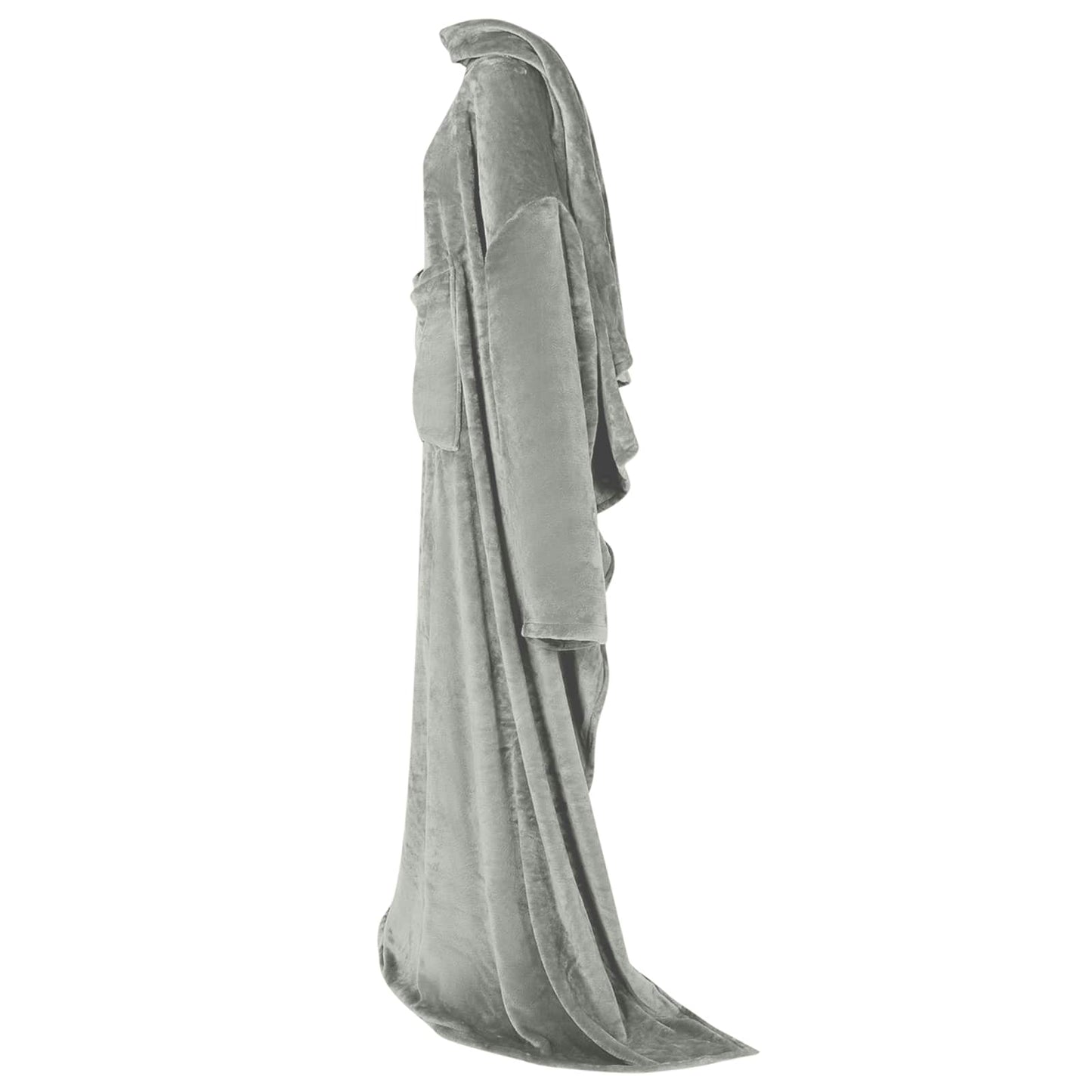 Hooded Blanket Grey F Flannel