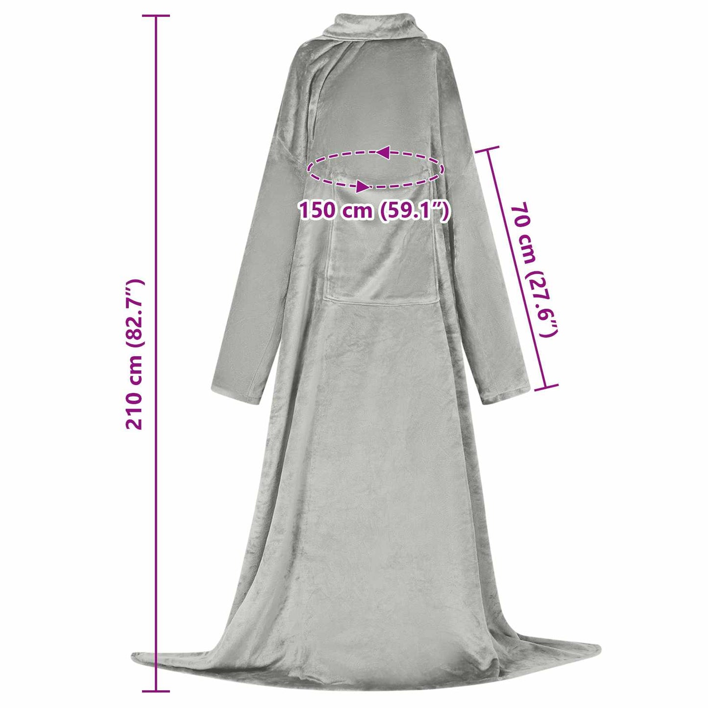 Hooded Blanket Grey F Flannel