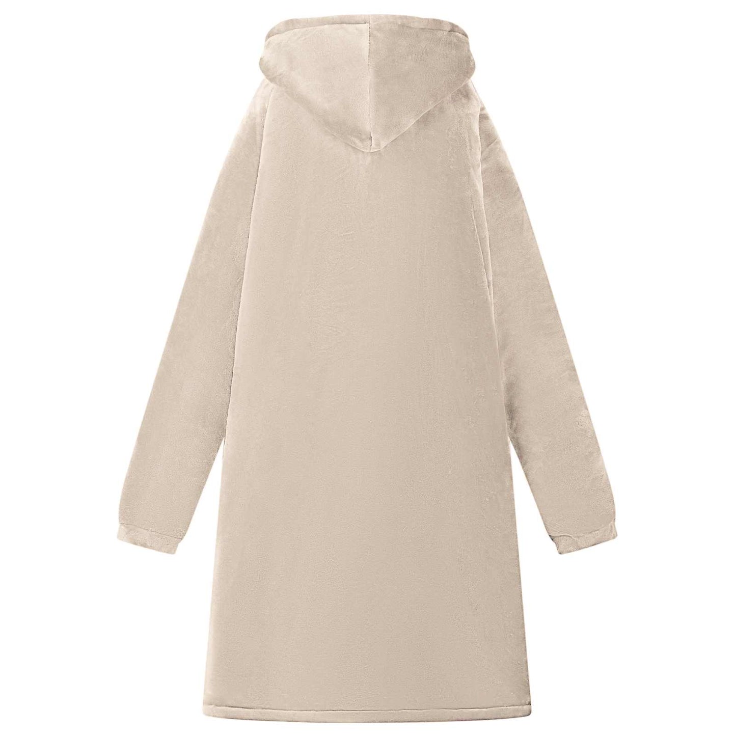 Sweat à capuche couverture beige L polaire et flanelle