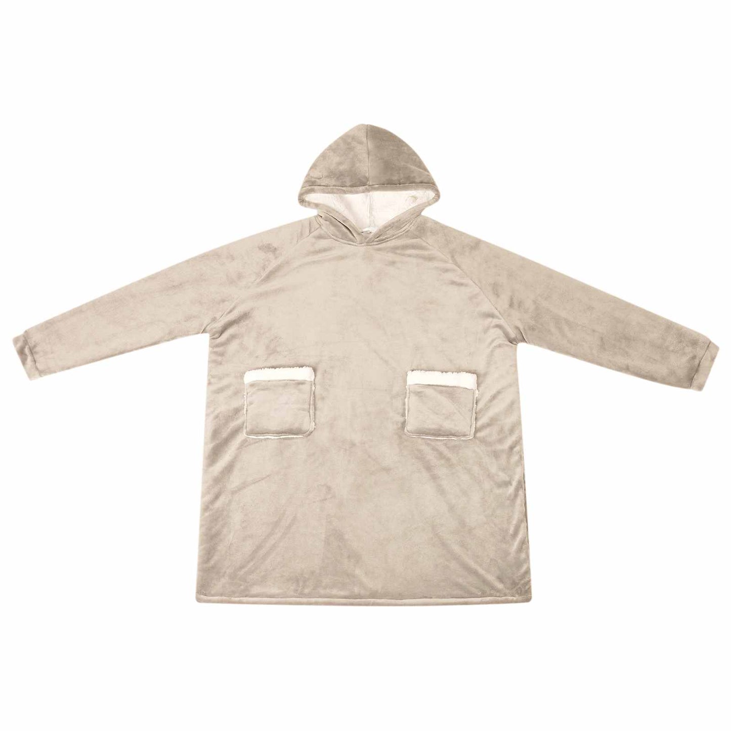 Sweat à capuche couverture beige L polaire et flanelle