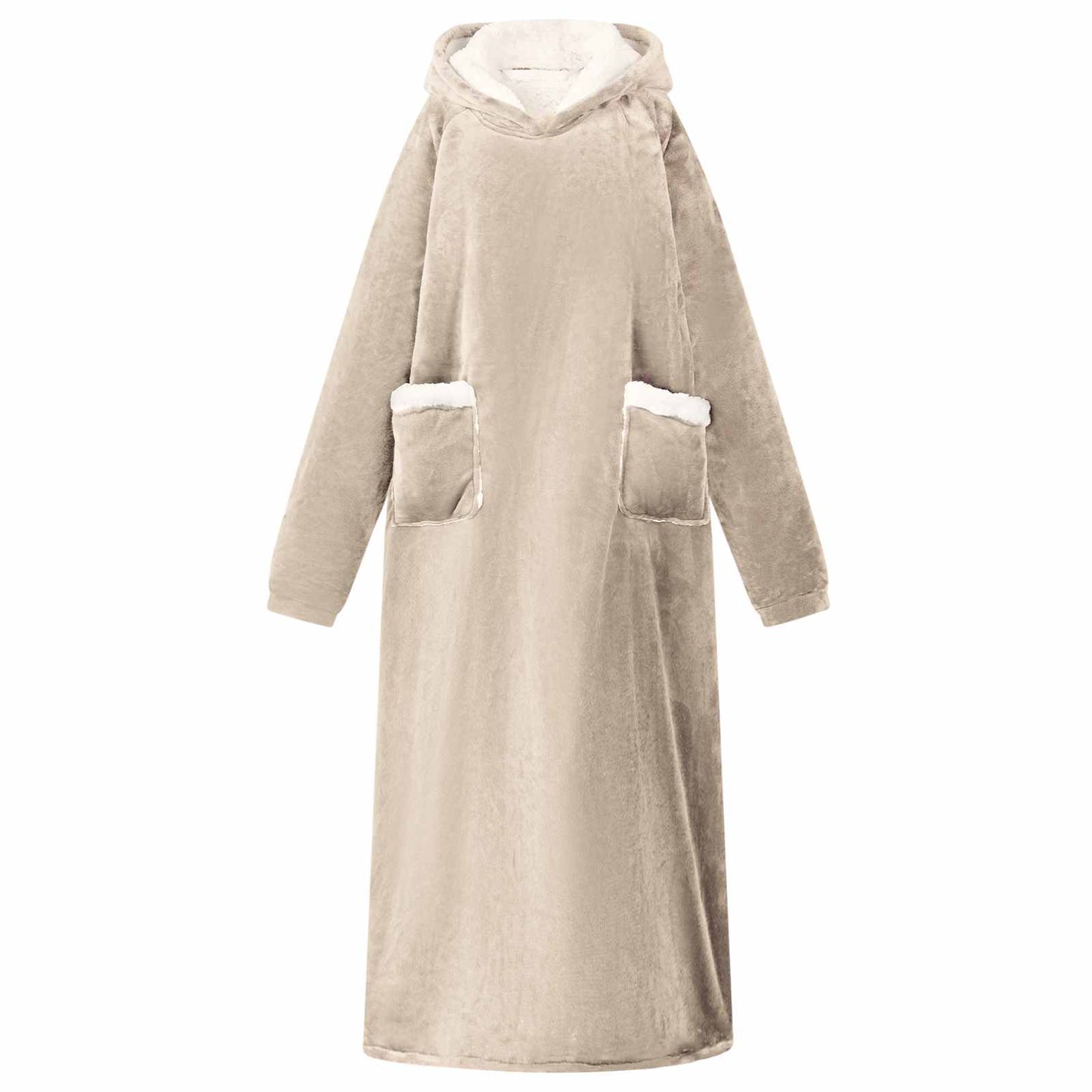 Decken-Hoodie Beige M Fleece und Flanell