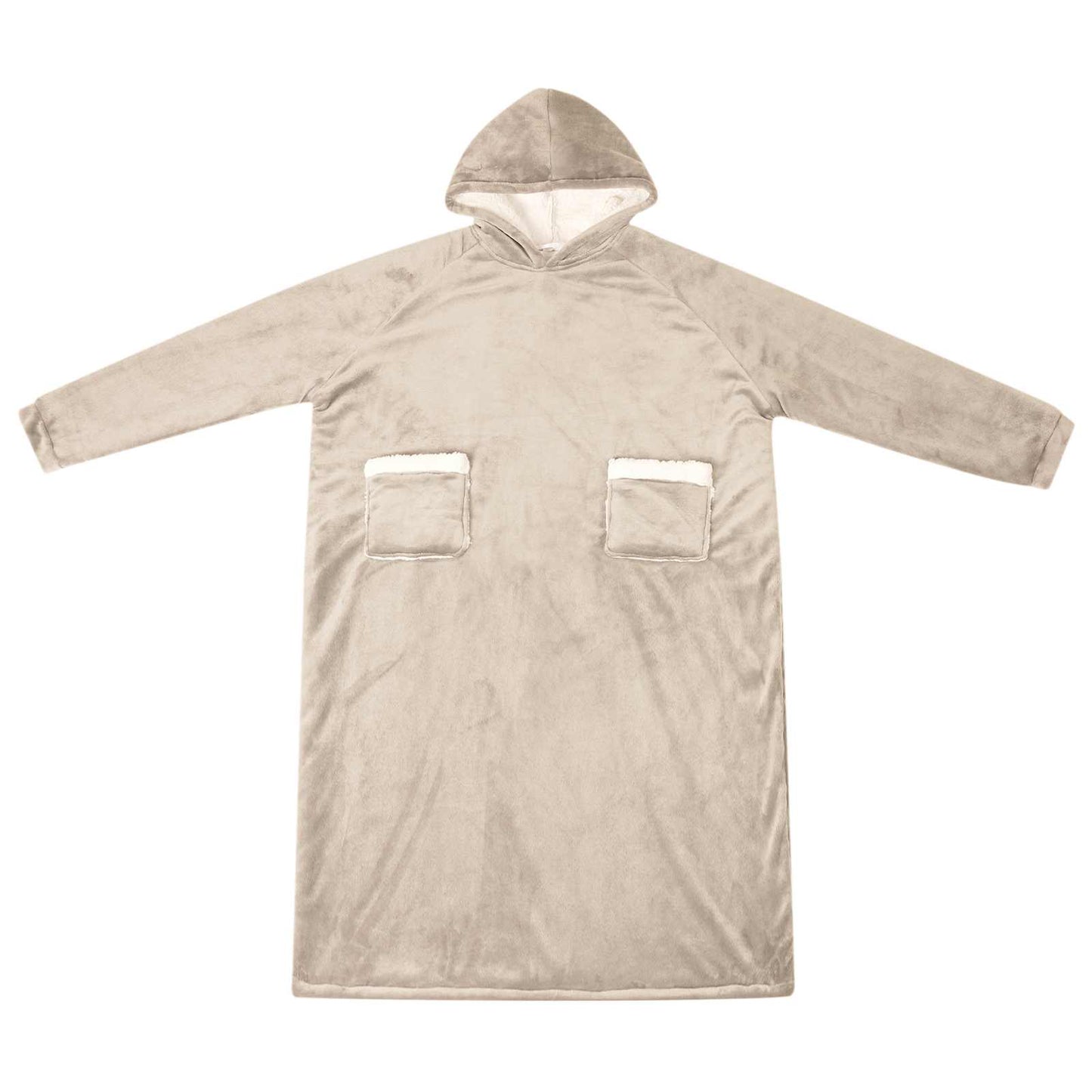 Decken-Hoodie Beige M Fleece und Flanell