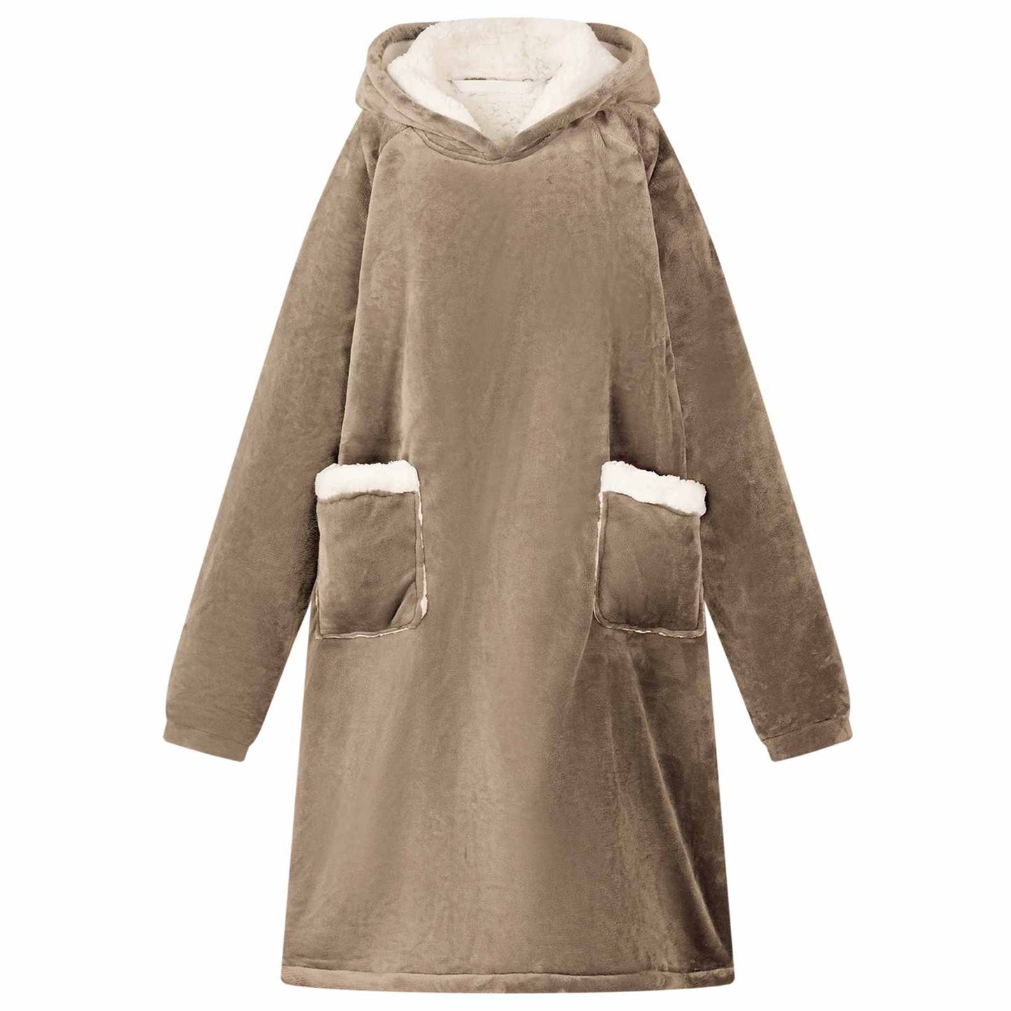 Decken-Hoodie Kamel L Fleece und Flanell