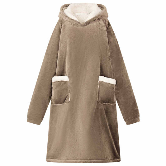 Decken-Hoodie Kamel L Fleece und Flanell