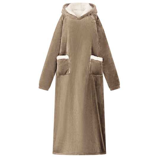 Decken-Hoodie Kamel L Fleece und Flanell