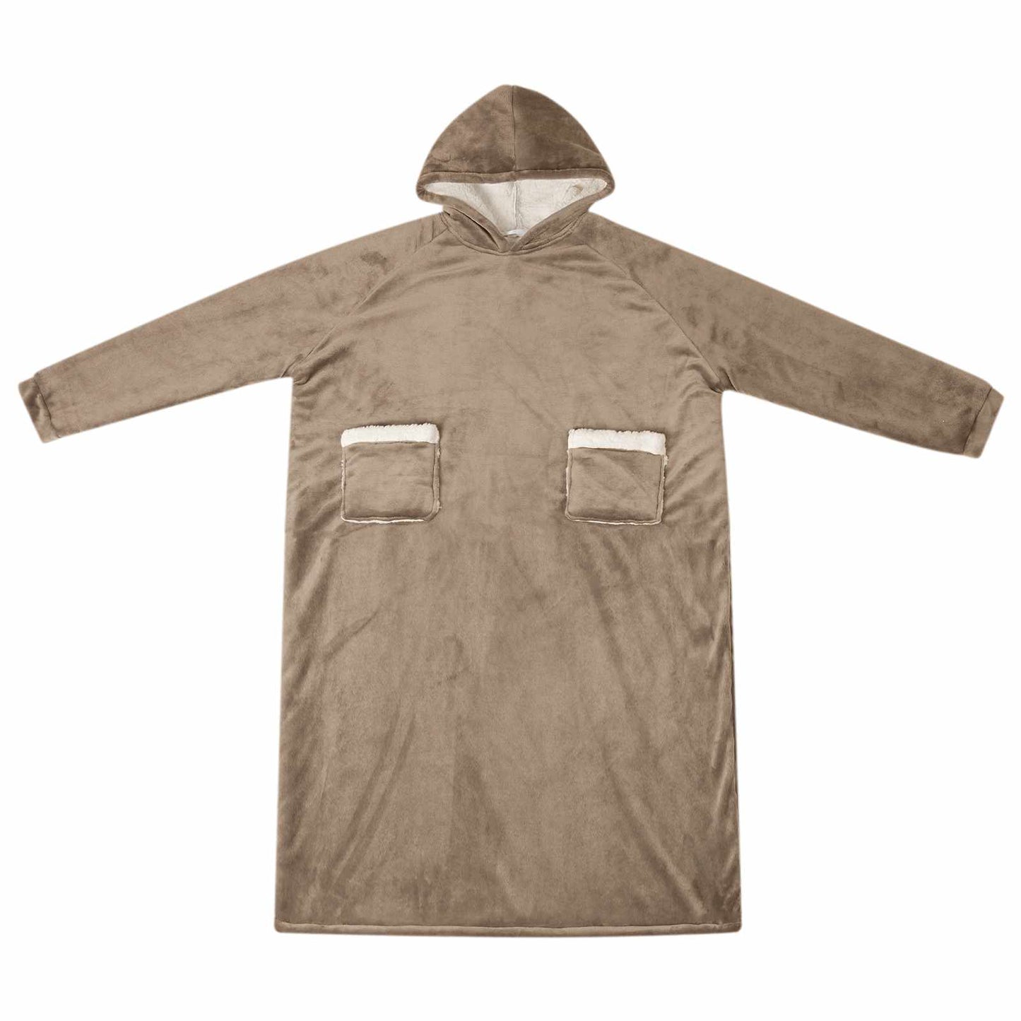 Decken-Hoodie Kamel L Fleece und Flanell