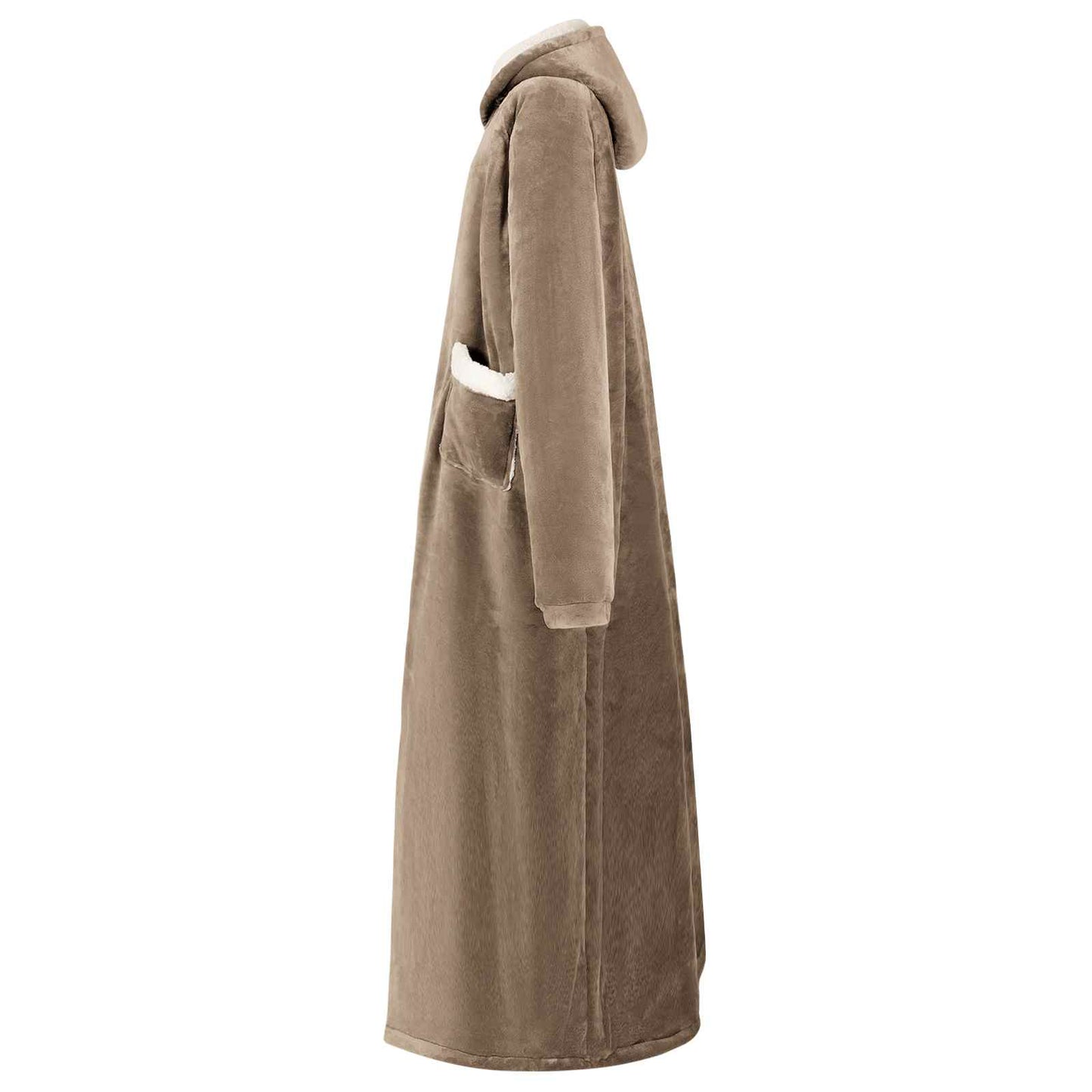 Decken-Hoodie Kamel L Fleece und Flanell