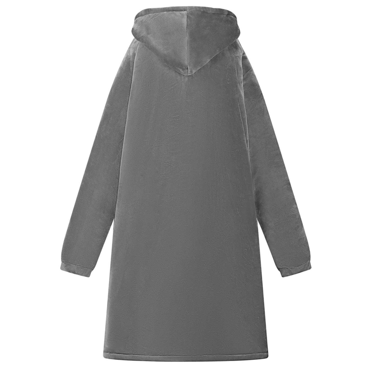 Hoddie-couverture gris foncé M en polaire et flanelle