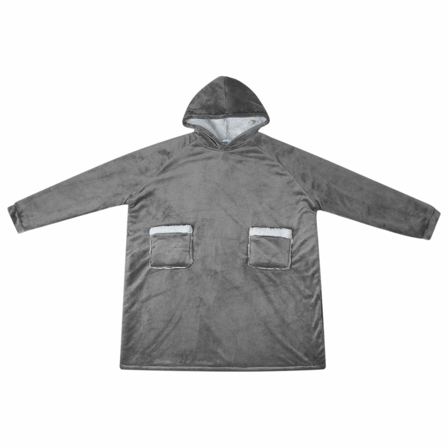 Hoddie-couverture gris foncé M en polaire et flanelle