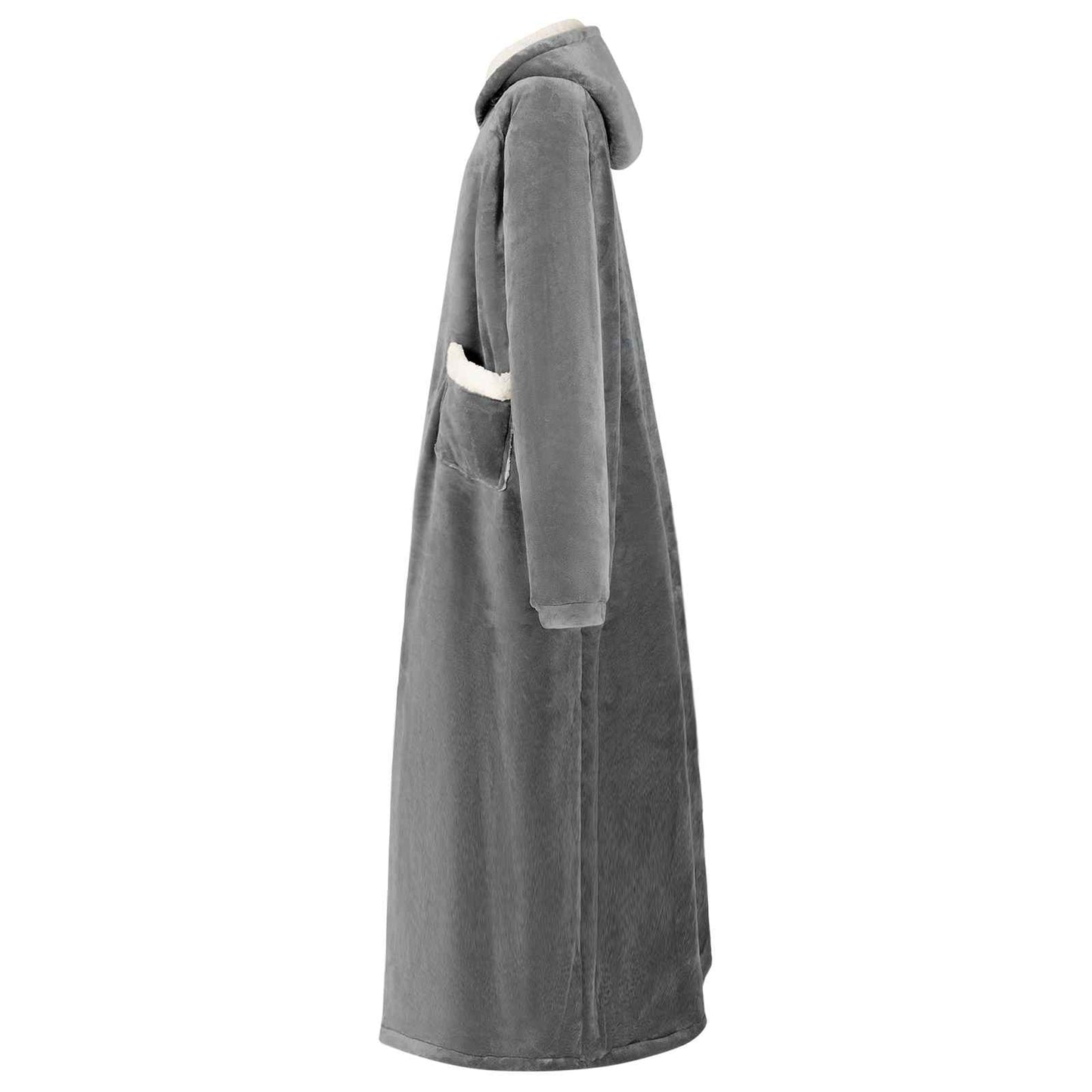 Decken-Hoodie Dunkelgrau M Fleece und Flanell