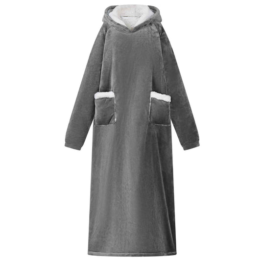 Decken-Hoodie Dunkelgrau L Fleece und Flanell