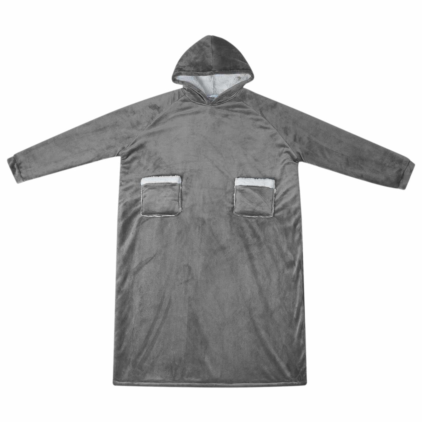 Decken-Hoodie Dunkelgrau L Fleece und Flanell