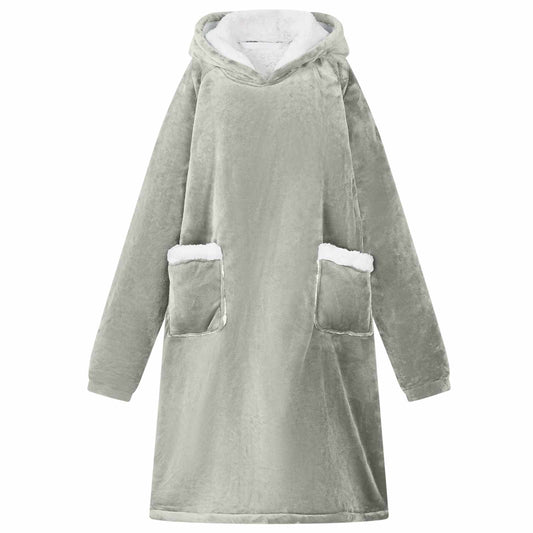 Decken-Hoodie Grau M Fleece und Flanell