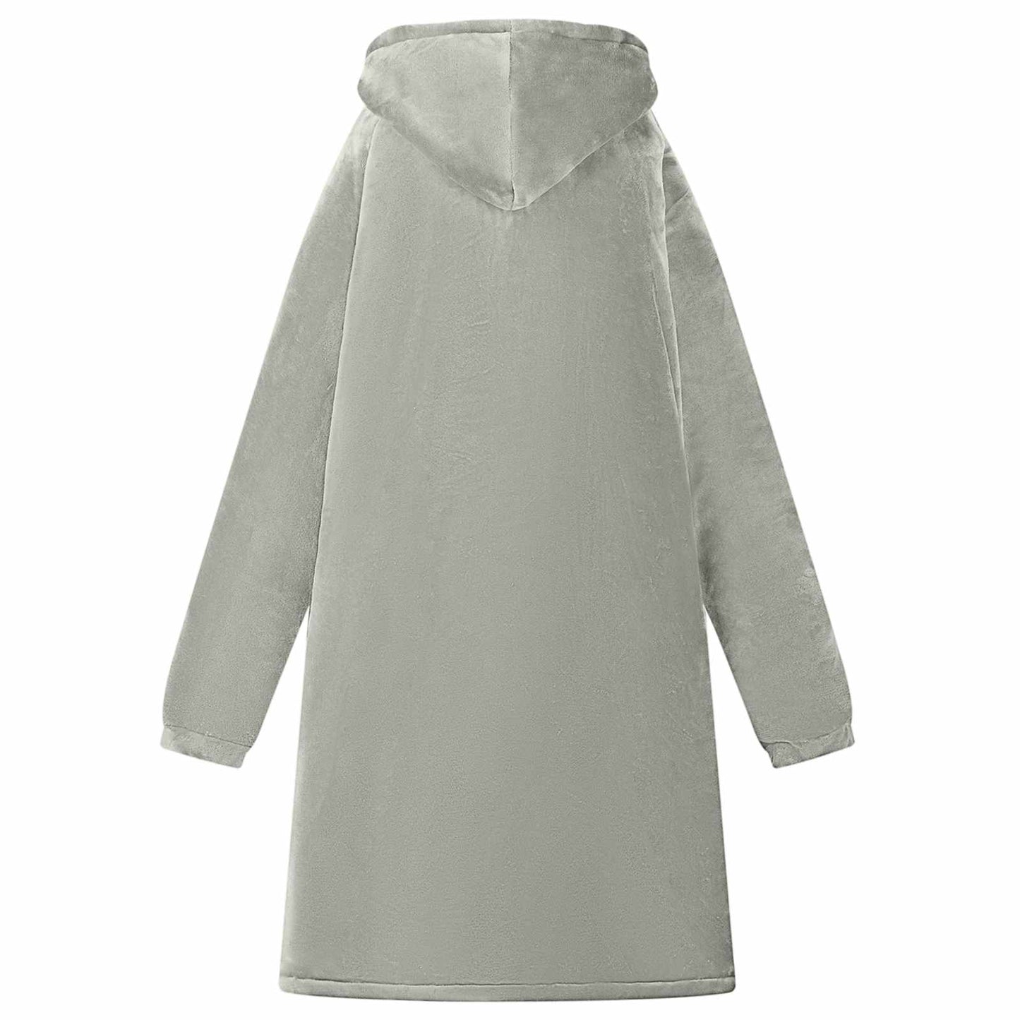 Wearable Blanket Hoodie Gray L Fleece and Flannel