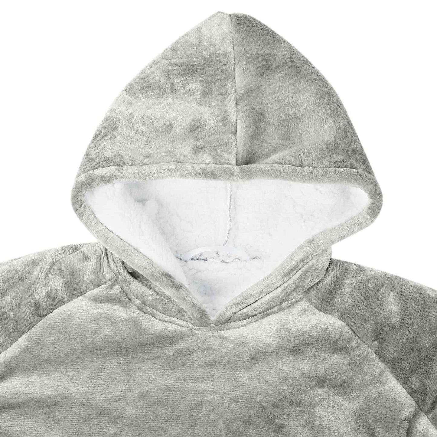 Hooded Blanket Grey M Fleece and Flannel