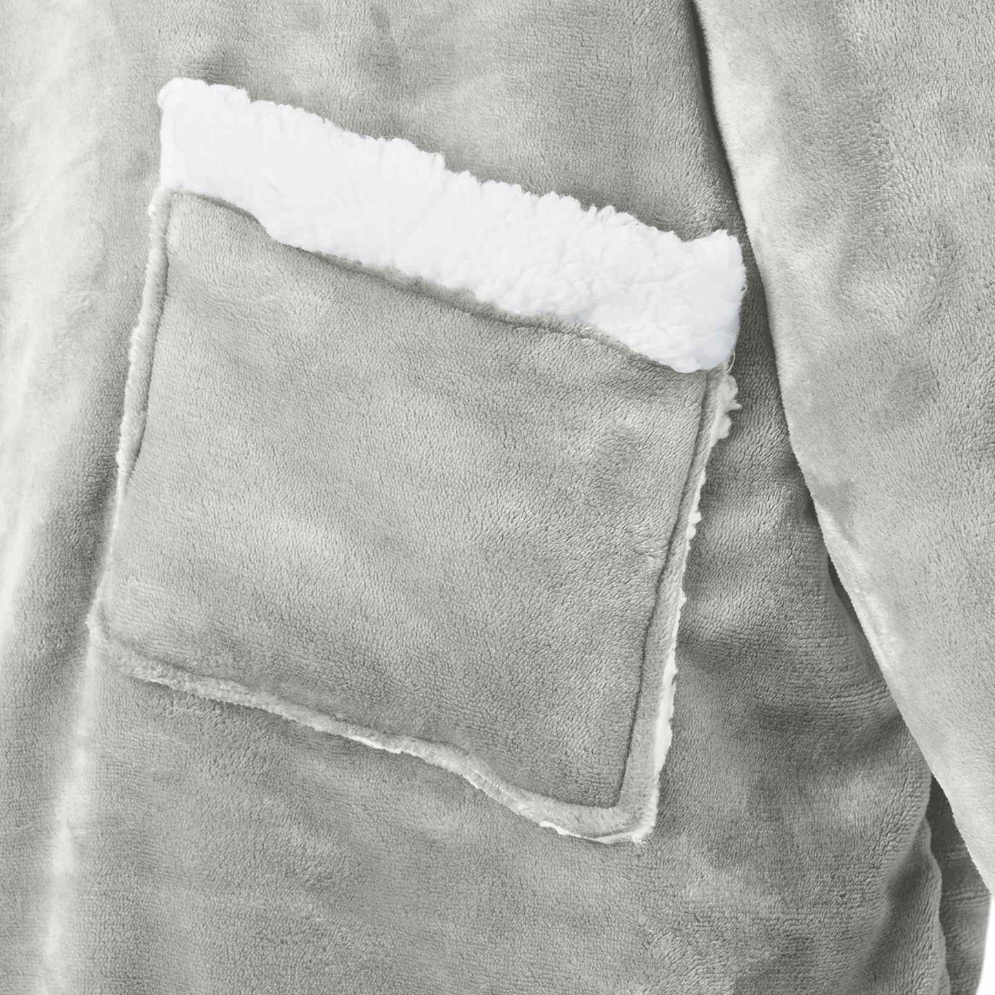 Hooded Blanket Grey M Fleece and Flannel