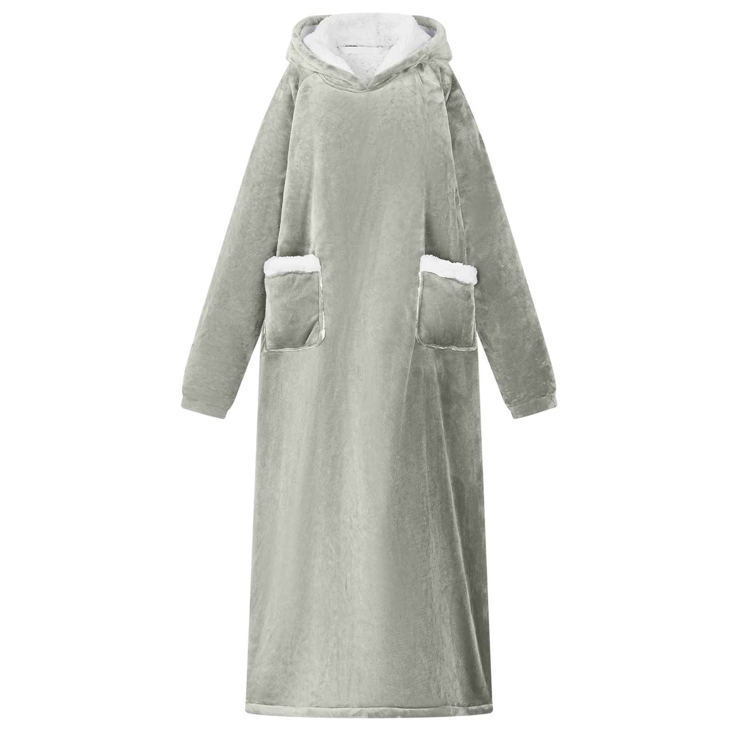 Hooded Blanket Grey M Fleece and Flannel