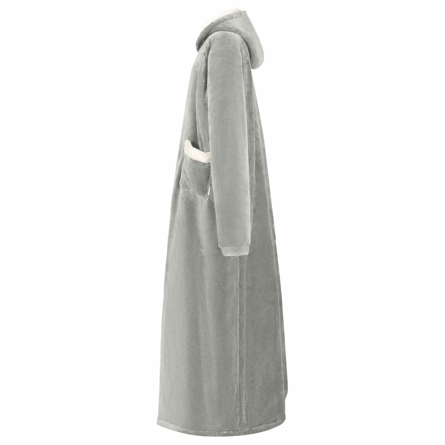 Hoodie couverture gris L polaire et flanelle