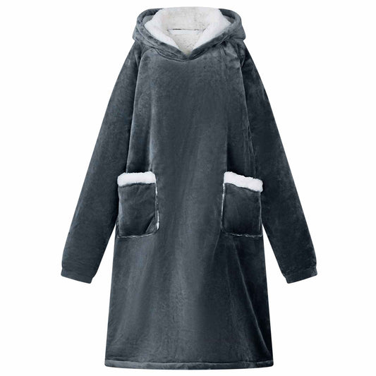 Decken-Hoodie Marineblau L Fleece und Flanell