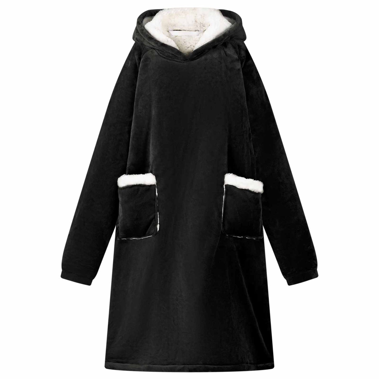 Sweat à capuche couverture Noir L Polaire et flanelle