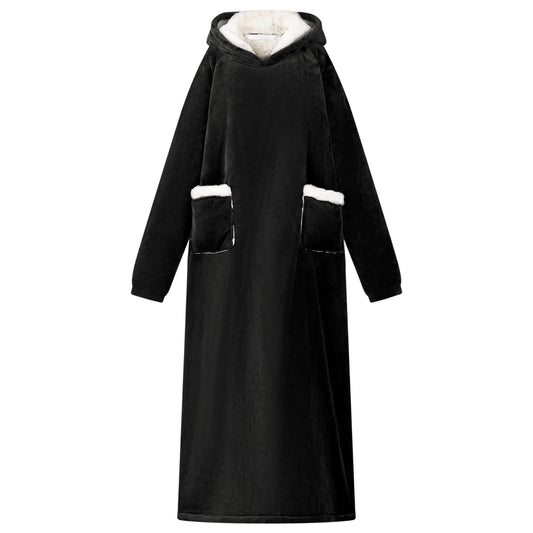 Decken-Hoodie Schwarz M Fleece und Flanell