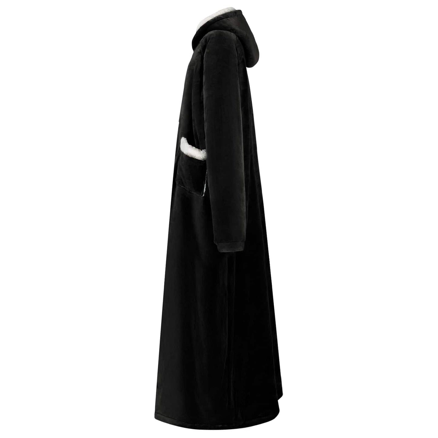 Sweat à capuche couverture noir M polaire et flanelle