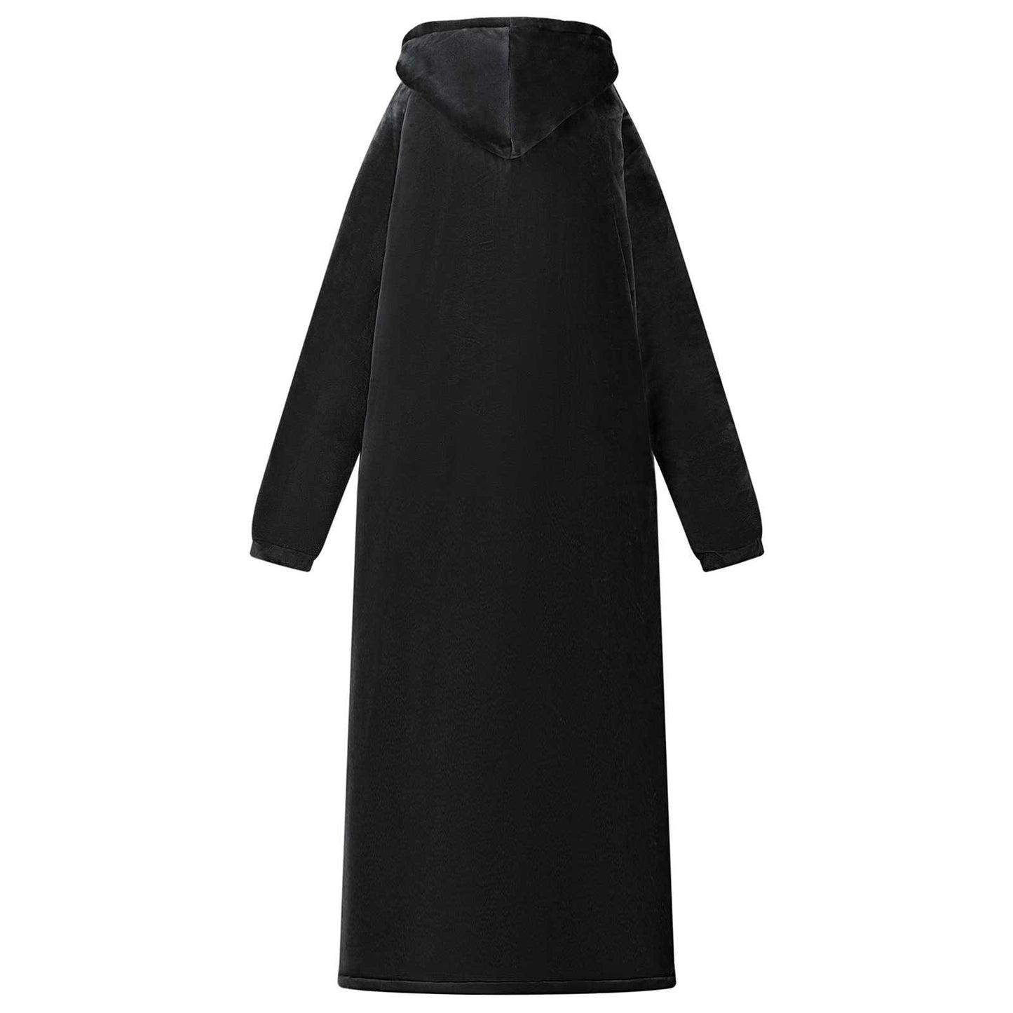 Oversized Blanket Hoodie Black L Fleece and Flannel