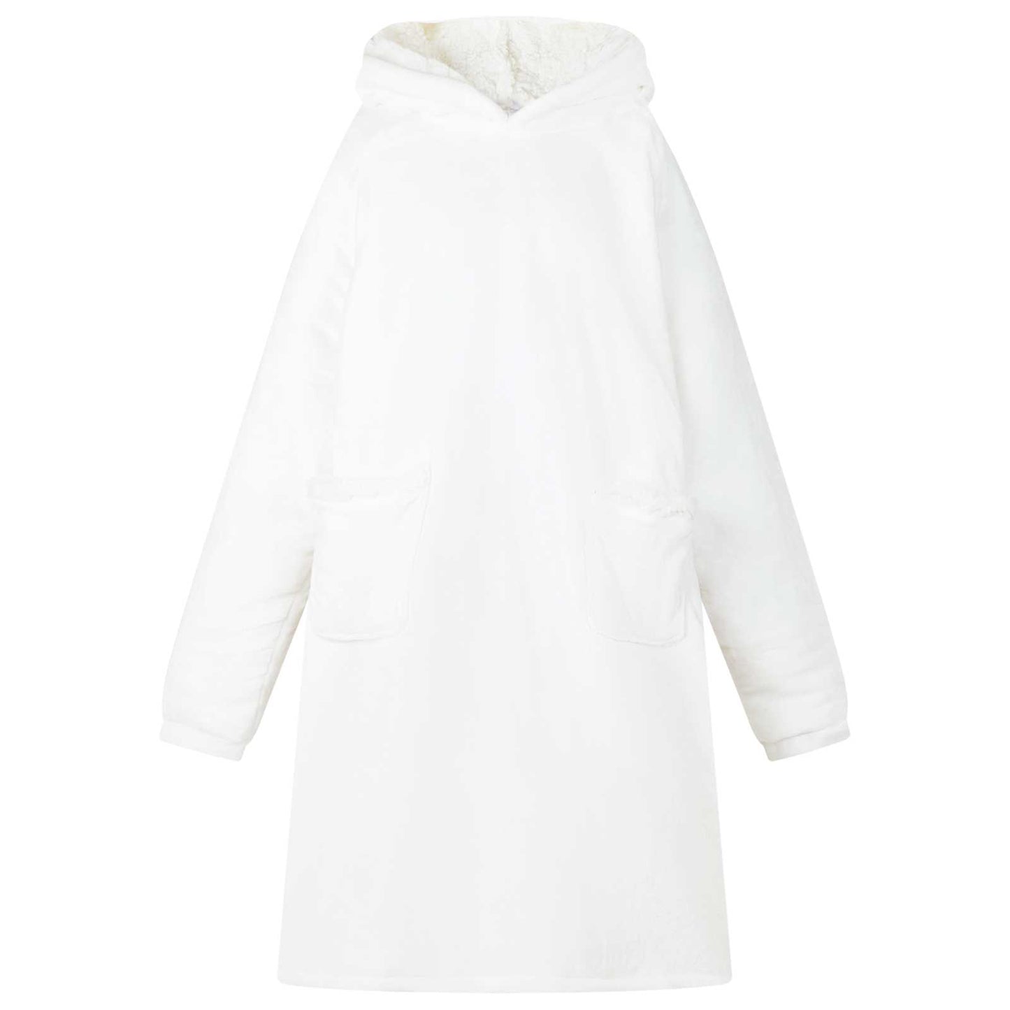 Hoodie-couverture blanc M polaire et flanelle